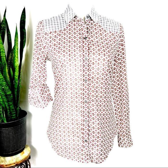 SECEN Women’s Small Cotton Long Sleeve Blouse Western Boho Cowgirl Appeal - Picture 9 of 13